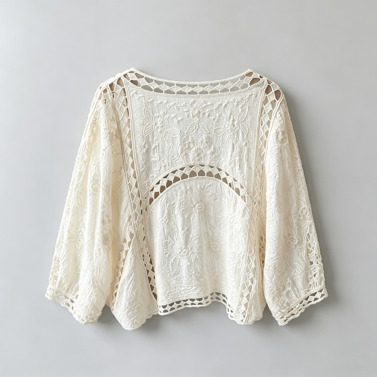 Crochet Open-Front Cardigan