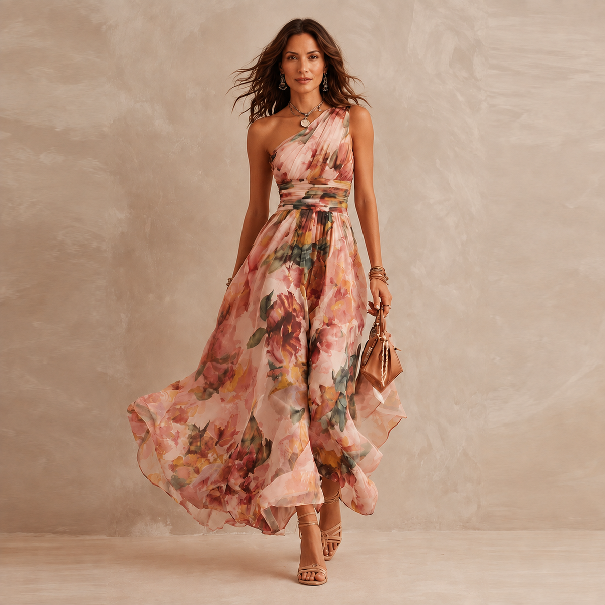 Rosemont | One-Shoulder Floral Maxi