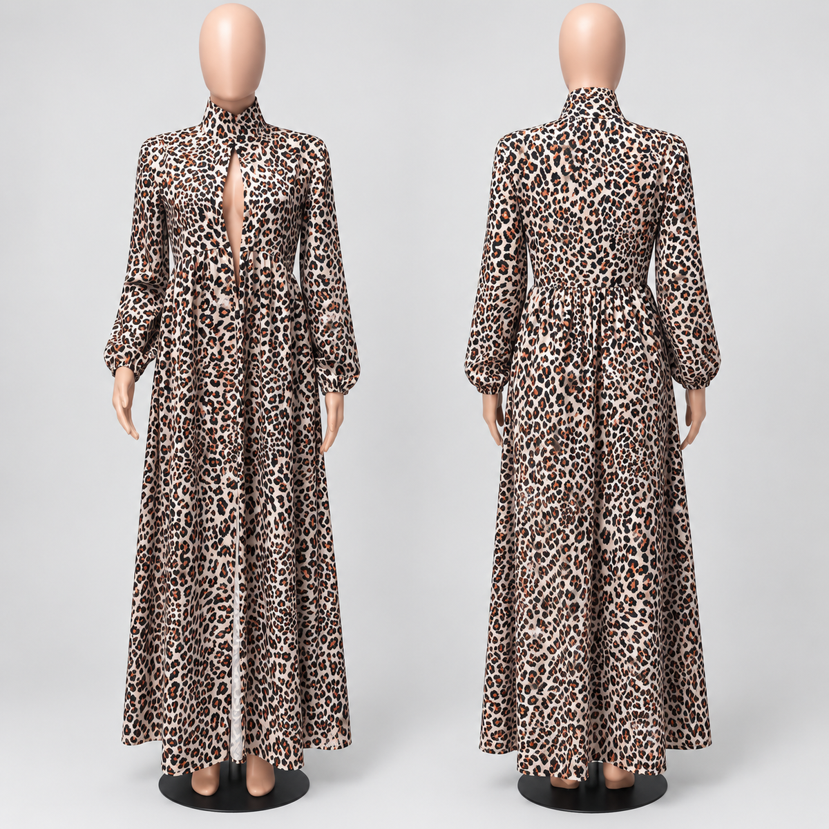 Printed Maxi Shirt Dress