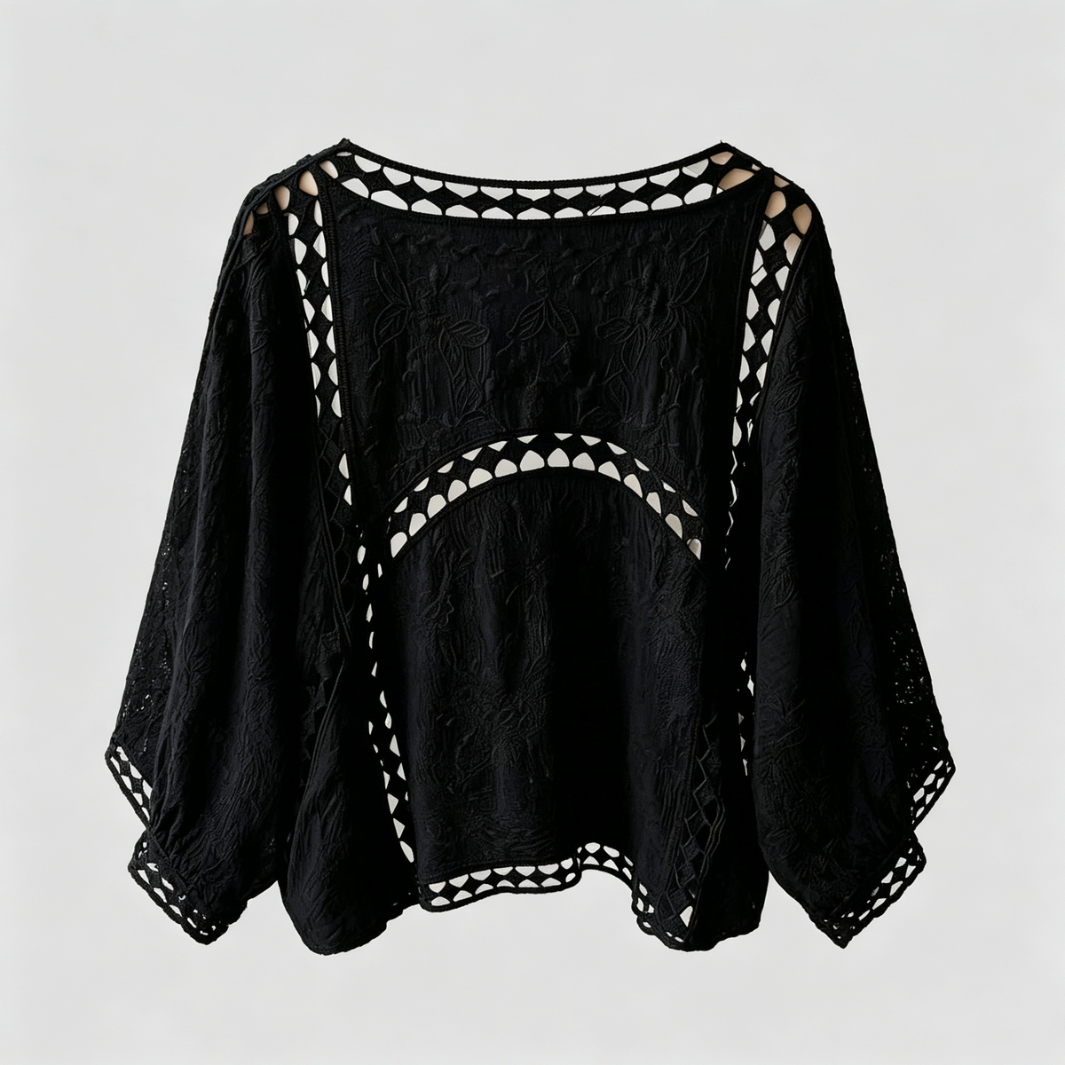 Crochet Open-Front Cardigan