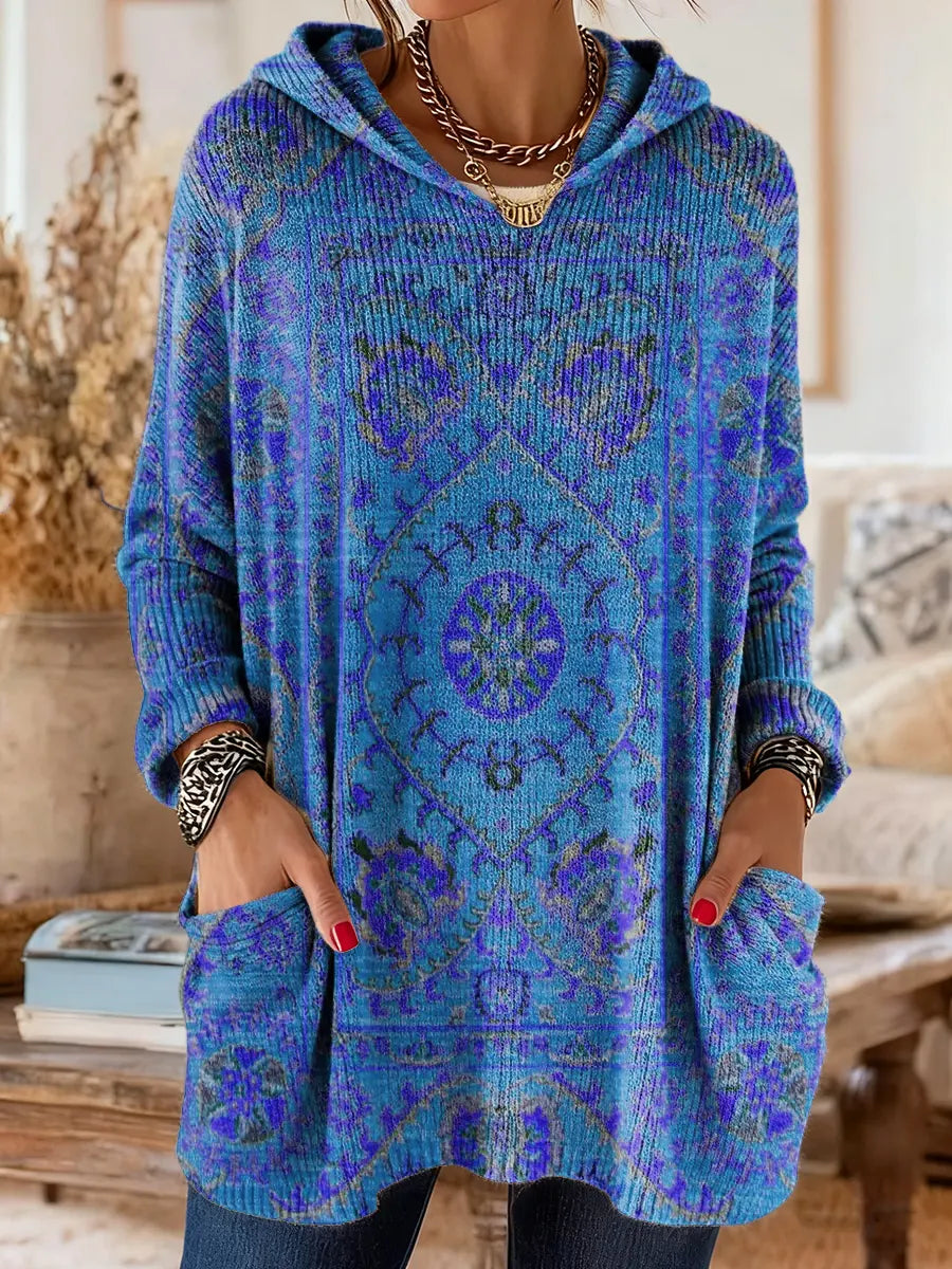 Alice™ Retro Ethnic Print Hooded Tunic