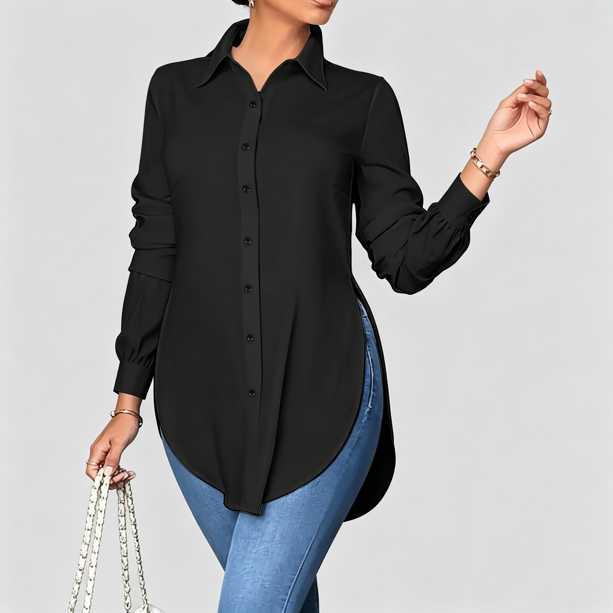 Rosemont Curved Hem Longline Shirt