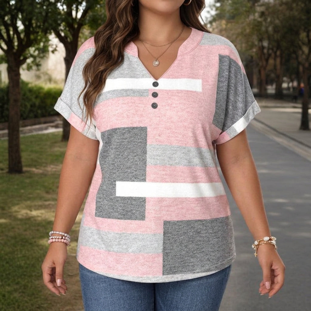 Abby | Casual Colour Block Blouse