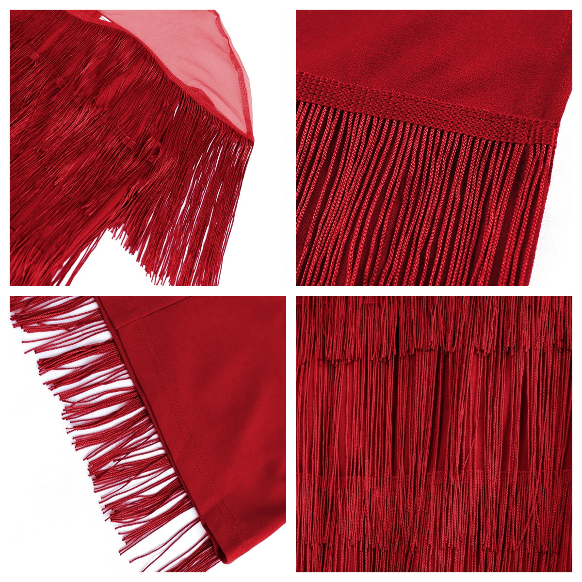 The Rosemont Mesh-Shoulder Fringe Maxi Dress
