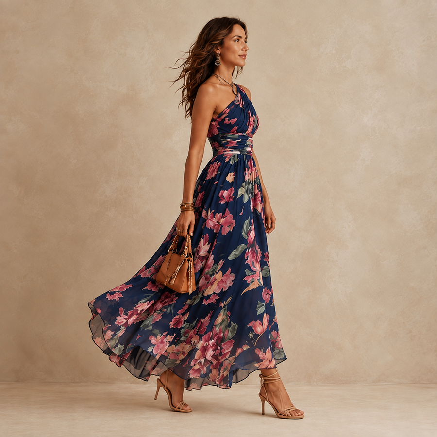 Rosemont | One-Shoulder Floral Maxi