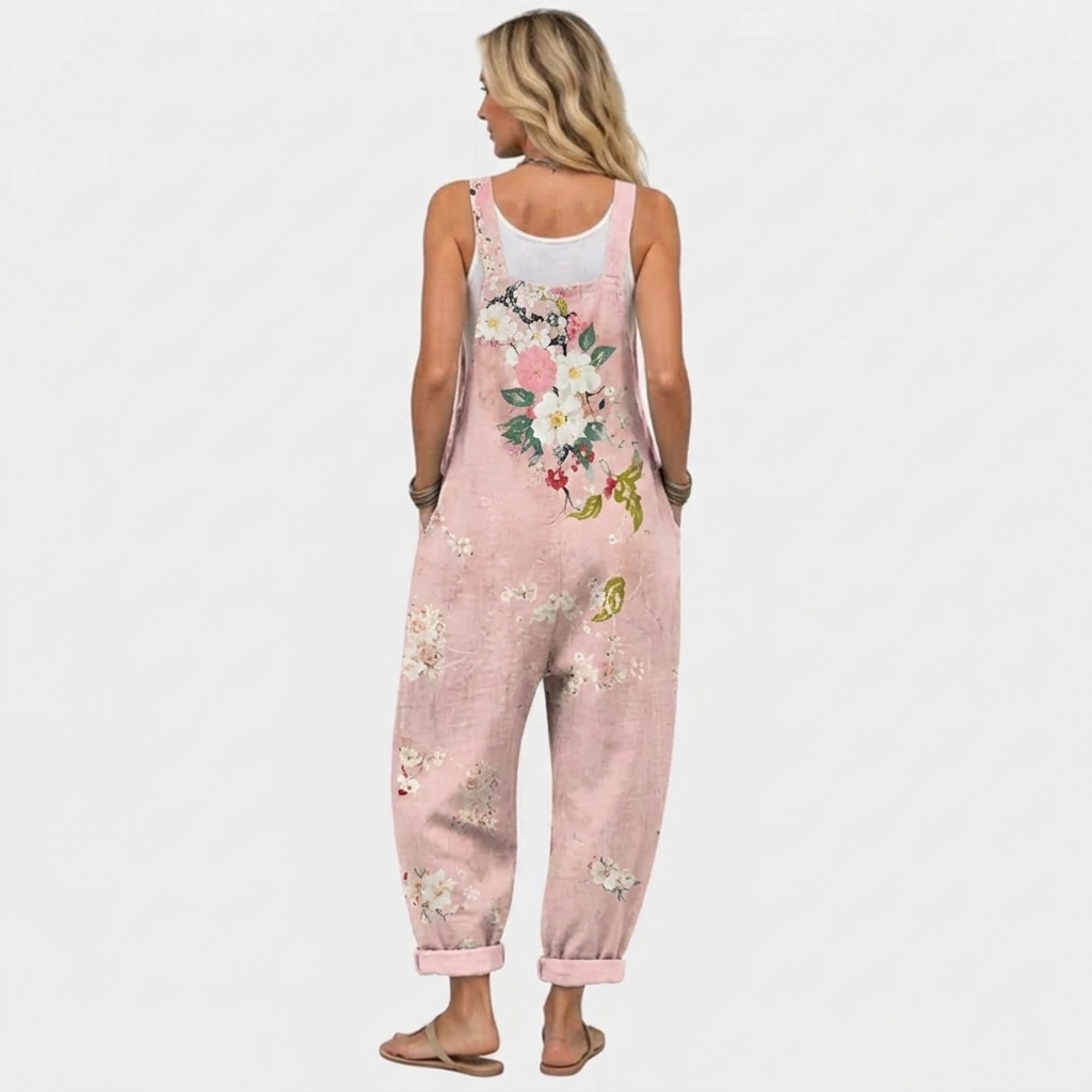 Hannah - Pink Floral Overall