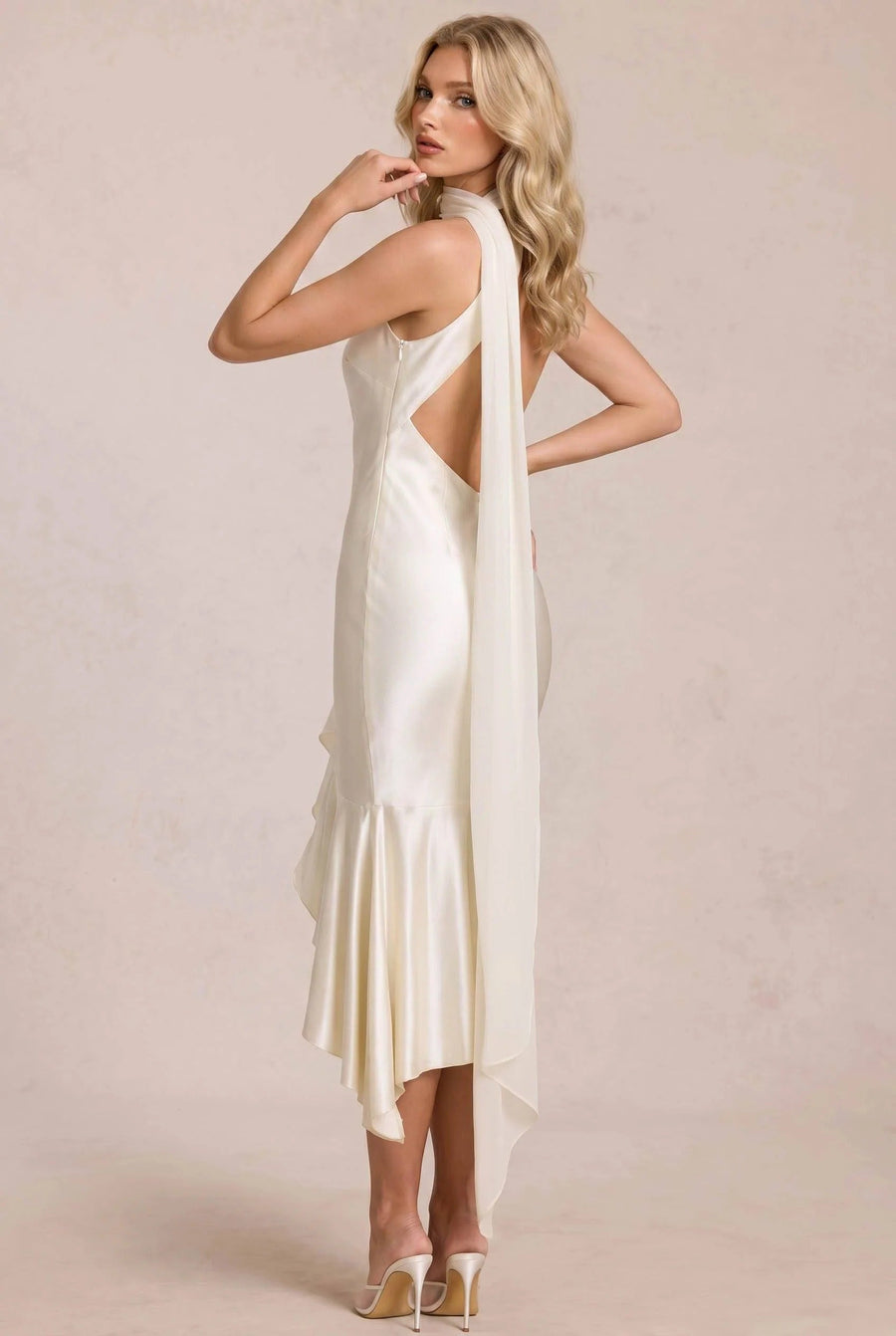 The Seraphina Satin Midi Dress